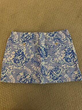 Blue Floral Print Women’s Skirt